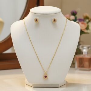 Elegant Gold and Purple Jewelry Set